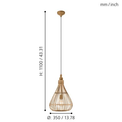 Eglo 49772 - Závěsné svítidlo AMSFIELD 1xE27/60W