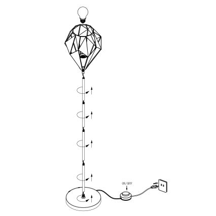 Eglo 49994 - Stojací lampa CARLTON 1 1xE27/60W/230V