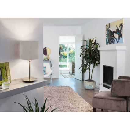 Eglo 54745 - Stolní lampa ANADIA 1xE14/40W/230V taupe/matný chrom