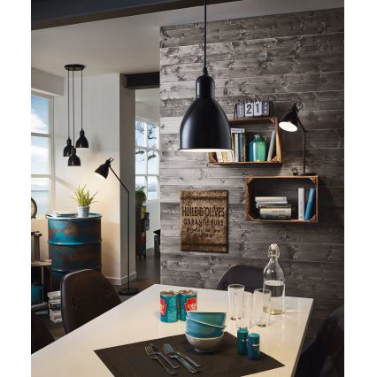 Eglo 55243 - Lustr na lanku PRIDDY 1xE27/60W/230V černá