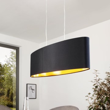 Eglo 55266 - Lustr na lanku MASERLO 2xE27/60W/230V černá