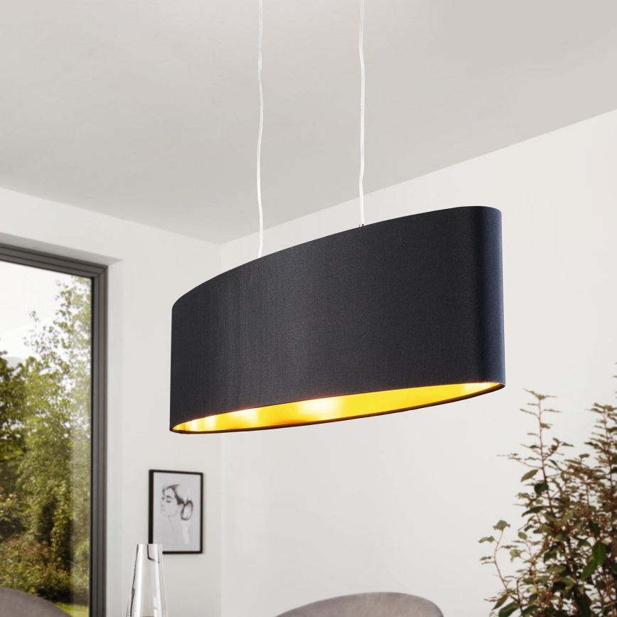 Eglo 55266 - Lustr na lanku MASERLO 2xE27/60W/230V černá