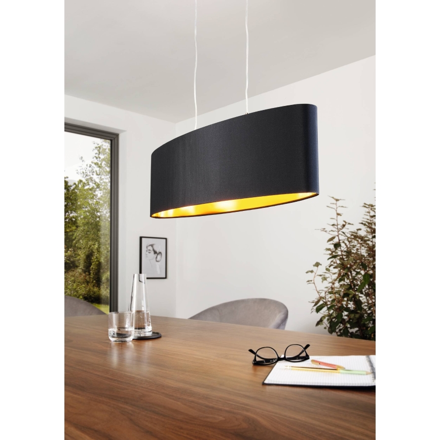 Eglo 55266 - Lustr na lanku MASERLO 2xE27/60W/230V černá