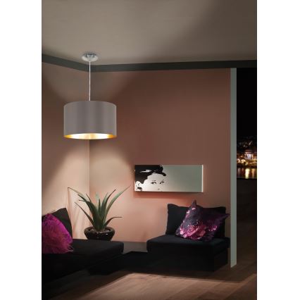 Eglo 55269 - Lustr na lanku MASERLO 1xE27/60W/230V hnědá