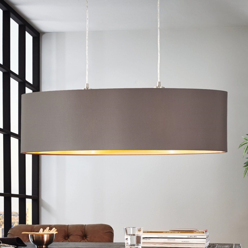 Eglo 55271 - Lustr na lanku MASERLO 2xE27/60W/230V hnědá