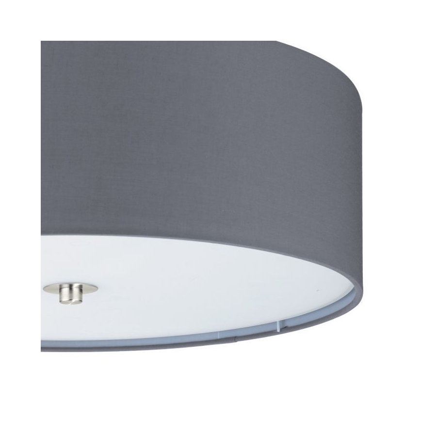 Eglo 55277 - Stropní svítidlo PASTERI 3xE27/25W/230V pr. 47,5 cm šedá