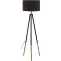 Eglo 55291 - Stojací lampa BIDFORD 1xE27/60W/230V černá/hnědá