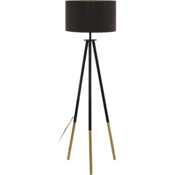Eglo 55291 - Stojací lampa BIDFORD 1xE27/60W/230V černá/hnědá