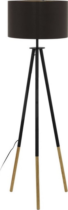 Eglo 55291 - Stojací lampa BIDFORD 1xE27/60W/230V černá/hnědá