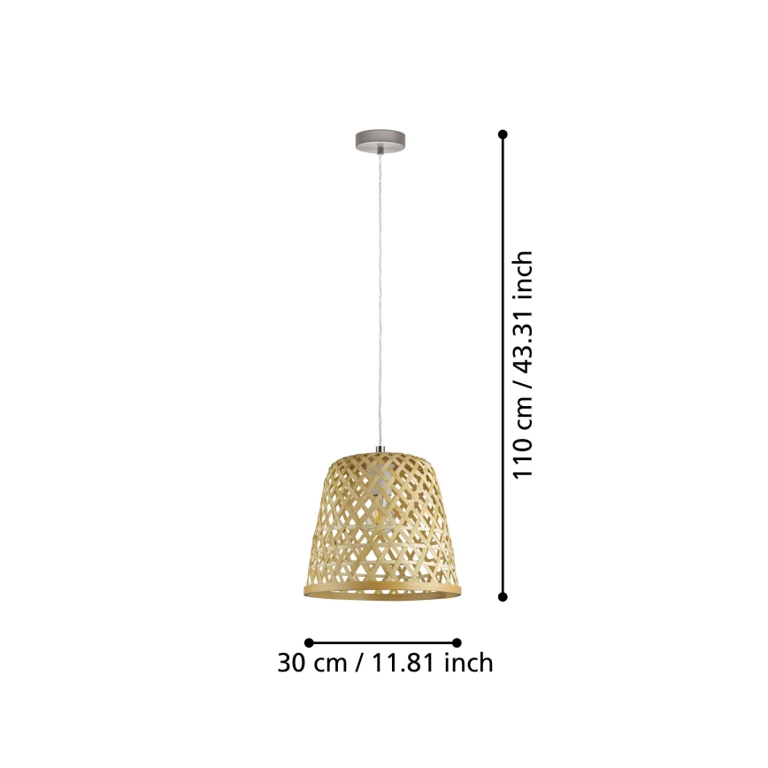 Eglo 55696 - Lustr na lanku KIRKCOLM 1xE27/60W/230V béžová
