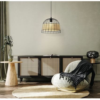 Eglo 55709 - Lustr na lanku ANWICK 1xE27/40W/230V ratan