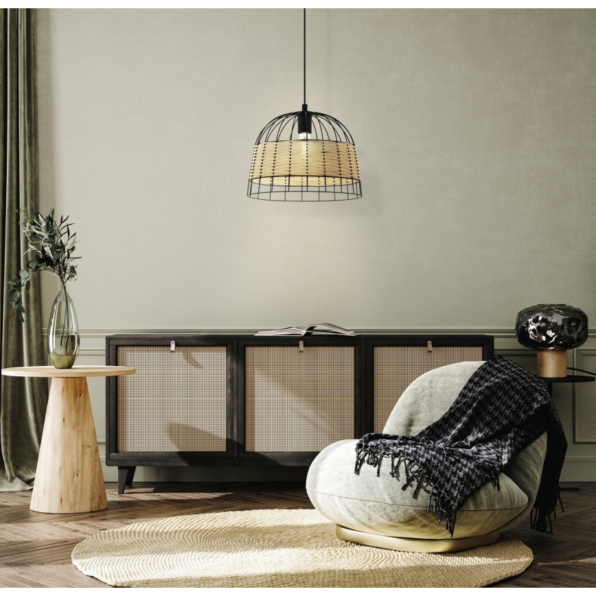 Eglo 55709 - Lustr na lanku ANWICK 1xE27/40W/230V ratan