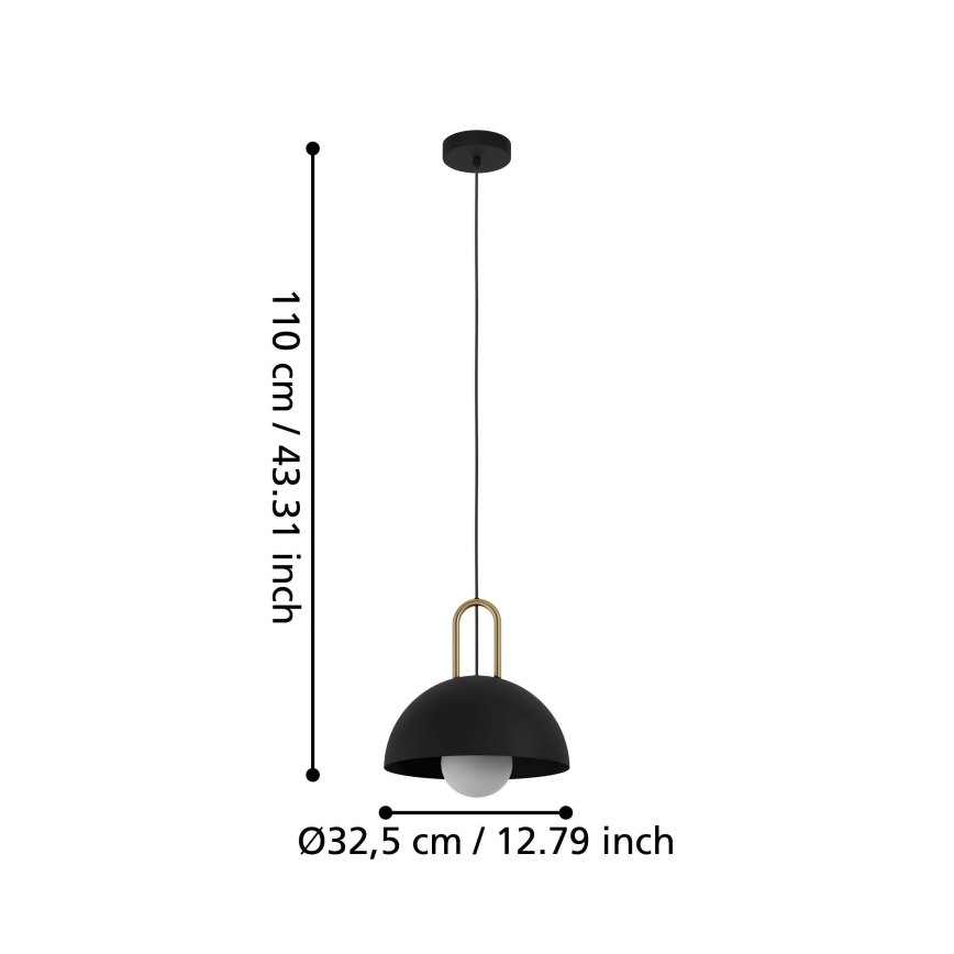 Eglo 56459 - Lustr na lanku CALMANERA 1xE27/40W/230V černá