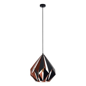 Eglo 62834 - Lustr na lanku CARLTON PRO 1xE27/60W/230V pr. 44 cm černá