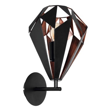 Eglo 62835 - Nástěnné svítidlo CARLTON PRO 1xE27/60W/230V černá