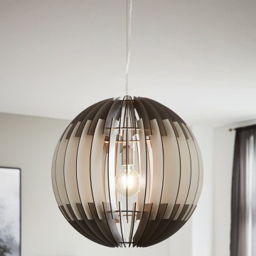 Eglo 63256 - Lustr na lanku OLMERO PRO 1xE27/60W/230V pr. 40 cm šedá/bílá