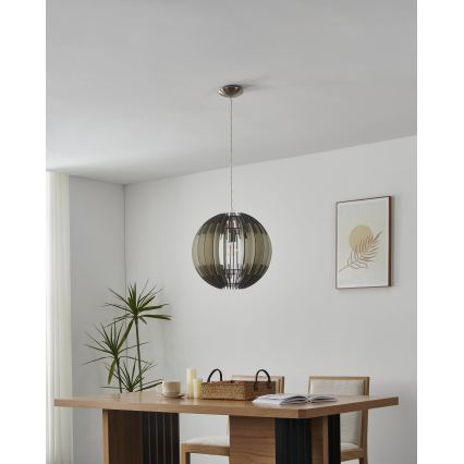 Eglo 63256 - Lustr na lanku OLMERO PRO 1xE27/60W/230V pr. 40 cm šedá/bílá