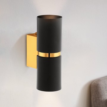 Eglo 64795 - LED Nástěnné svítidlo PASSA PRO 2xGU10/3,3W/230V 3000K černá/zlatá