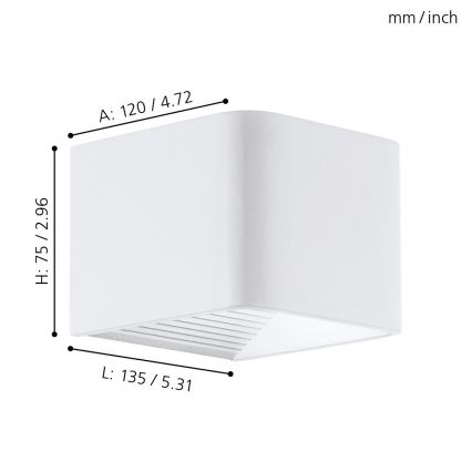 Eglo 65043 - LED Venkovní nástěnné svítidlo DONINNI PRO LED/5W/230V IP44 bílá