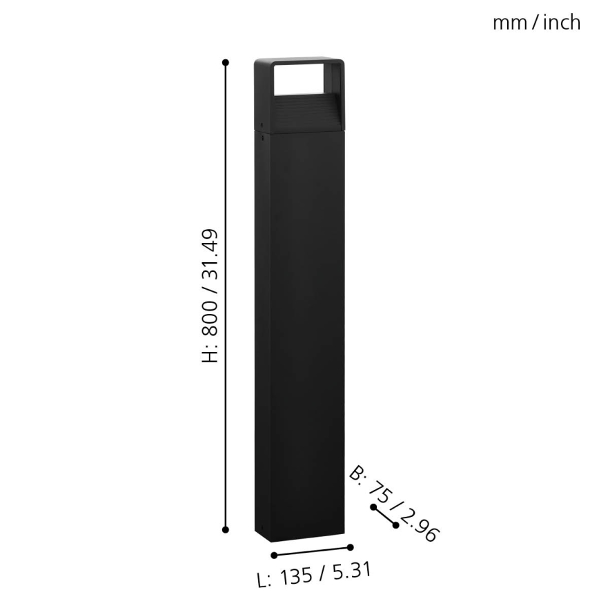 Eglo 65082 - LED Venkovní lampa DONINNI PRO LED/5W/230V 3000K 40 cm IP44 antracit