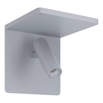 Eglo 67564 - LED Nástěnné svítidlo s policí CIGLIE LED/8,1W/230V šedá