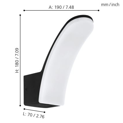 Eglo 74019 - LED Venkovní nástěnné svítidlo LACONELLA LED/11,5W/230V 3000K IP44