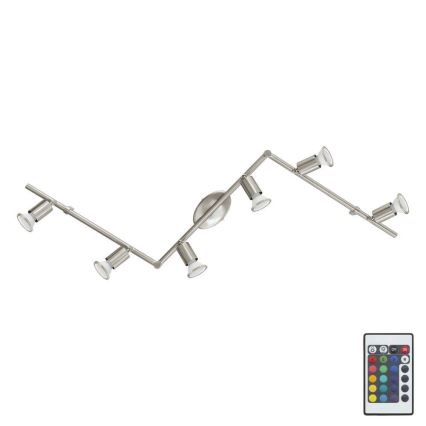 Eglo 75387 - LED RGB Stmívatelné bodové svítidlo BUZZ-C 6xGU10/4W/230V + dálkové ovládání