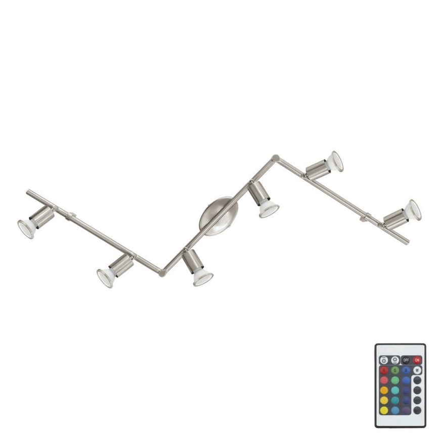 Eglo 75387 - LED RGB Stmívatelné bodové svítidlo BUZZ-C 6xGU10/4W/230V + dálkové ovládání