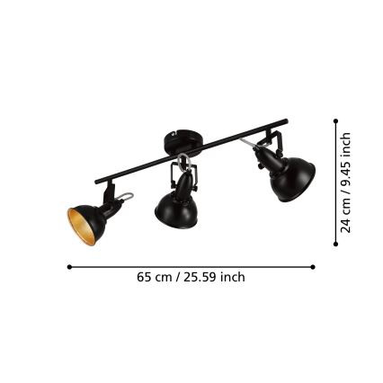 Eglo 75513 - Bodové svítidlo THORNTON 3xE14/28W/230V černá/zlatá