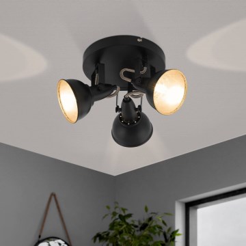 Eglo 75514 - Bodové svítidlo THORNTON 3xE14/28W/230V černá/zlatá