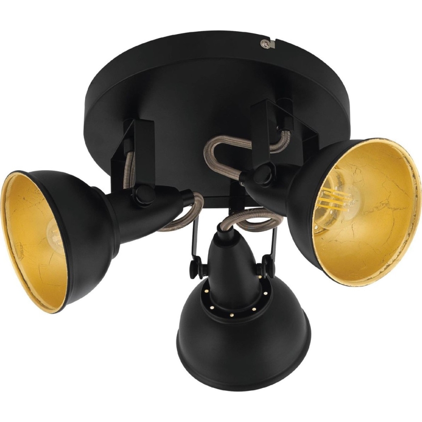 Eglo 75514 - Bodové svítidlo THORNTON 3xE14/28W/230V černá/zlatá