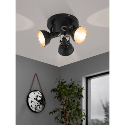 Eglo 75514 - Bodové svítidlo THORNTON 3xE14/28W/230V černá/zlatá