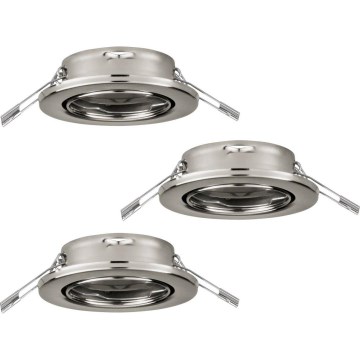 Eglo 75675 - SADA 3x Koupelnové podhledové svítidlo AGULO 1xGU10/35W/230V IP23 matný chrom