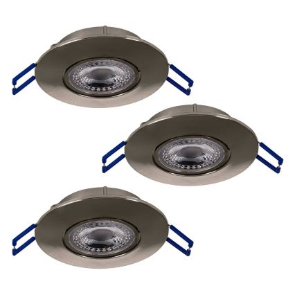 Eglo 75765 - SADA 3x LED Podhledové svítidlo ZUJAR LED/3,4W/230V matný chrom