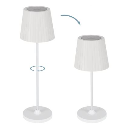 Eglo - LED Stmívatelná venkovní nabíjecí stolní lampa LED/3,8W/5V 2400/3000/4000K 2000 mAh IP44 bílá