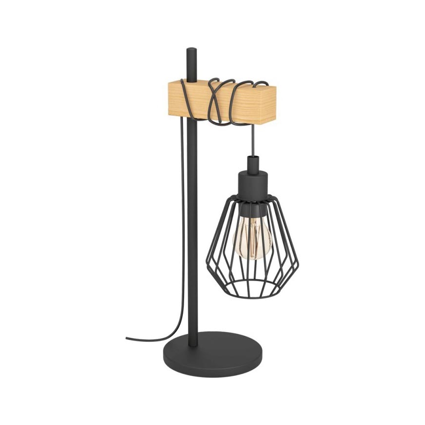 Eglo 780173 - Stolní lampa TABODI 1xE27/40W/230V borovice/černá