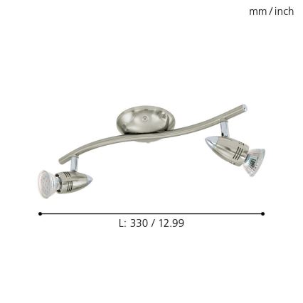 Eglo 78023 - LED Bodové svítidlo MAGNUM 2xGU10/3W/230V 3000K matný chrom