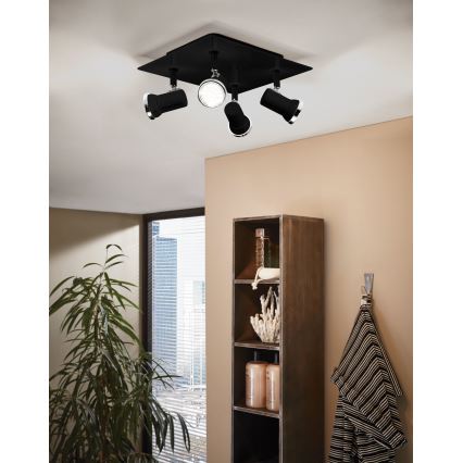 Eglo 780428 - LED Koupelnové bodové svítidlo BABILONE 4xGU10/3W/230V IP44 černá