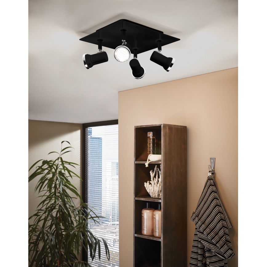 Eglo 780428 - LED Koupelnové bodové svítidlo BABILONE 4xGU10/3W/230V IP44 černá