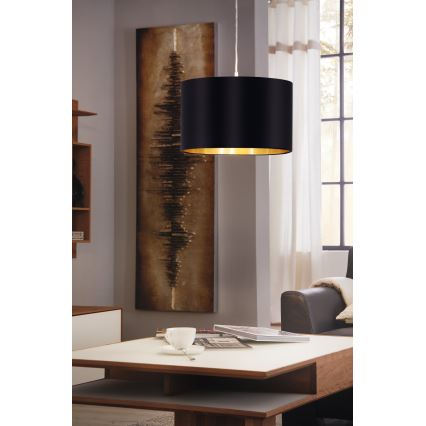 Eglo 78691 - Lustr na lanku MASERLO 1xE27/60W/230V pr. 38 cm černá/měděná