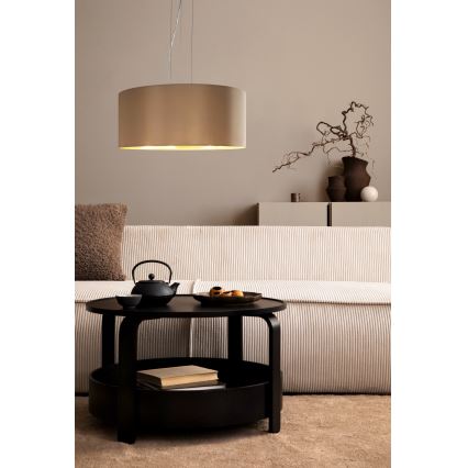 Eglo 78693 - Lustr na lanku MASERLO 3xE27/60W/230V pr. 53 cm béžová/měděná