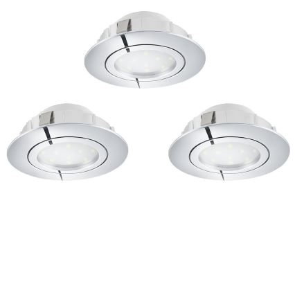 Eglo 78761 - SADA 3x LED Stmívatelné podhledové svítidlo PINEDA 1xLED/6W/230V 3000K lesklý chrom