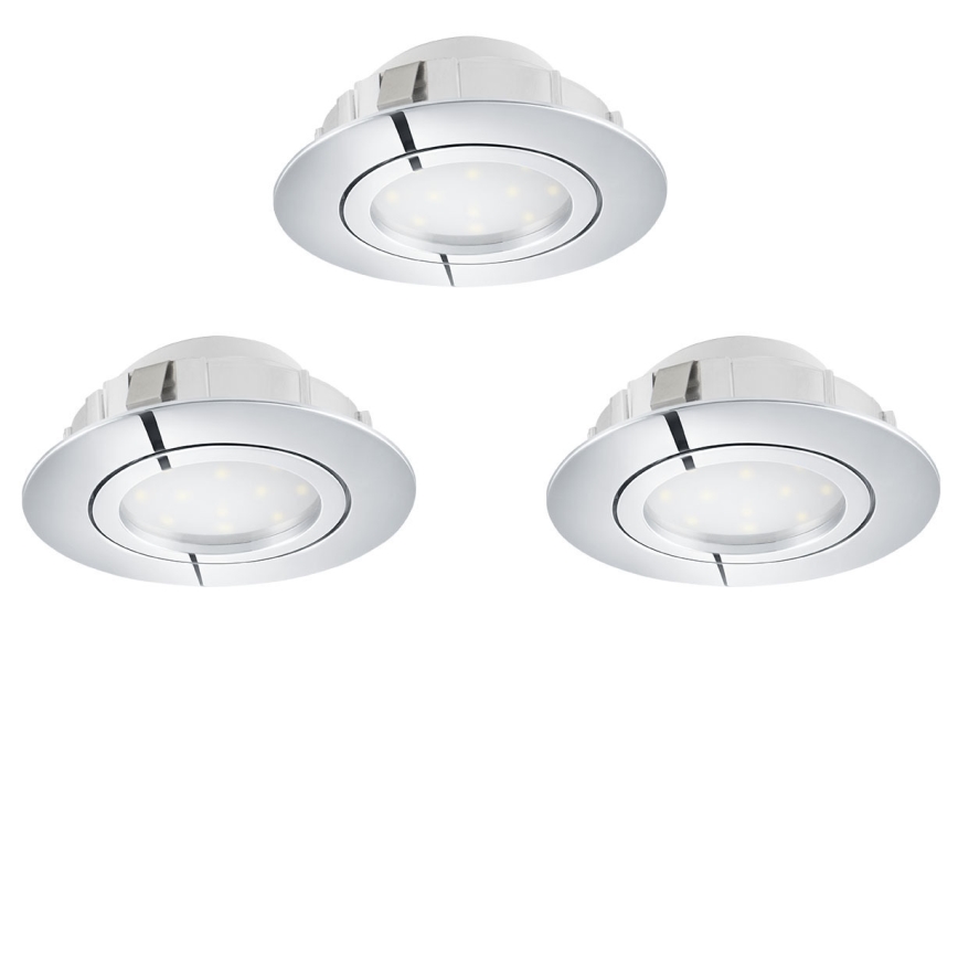 Eglo 78761 - SADA 3x LED Stmívatelné podhledové svítidlo PINEDA 1xLED/6W/230V 3000K lesklý chrom