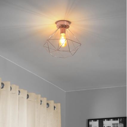 Eglo 79256 - Přisazený lustr BYRON 1xE27/60W/230V měděná