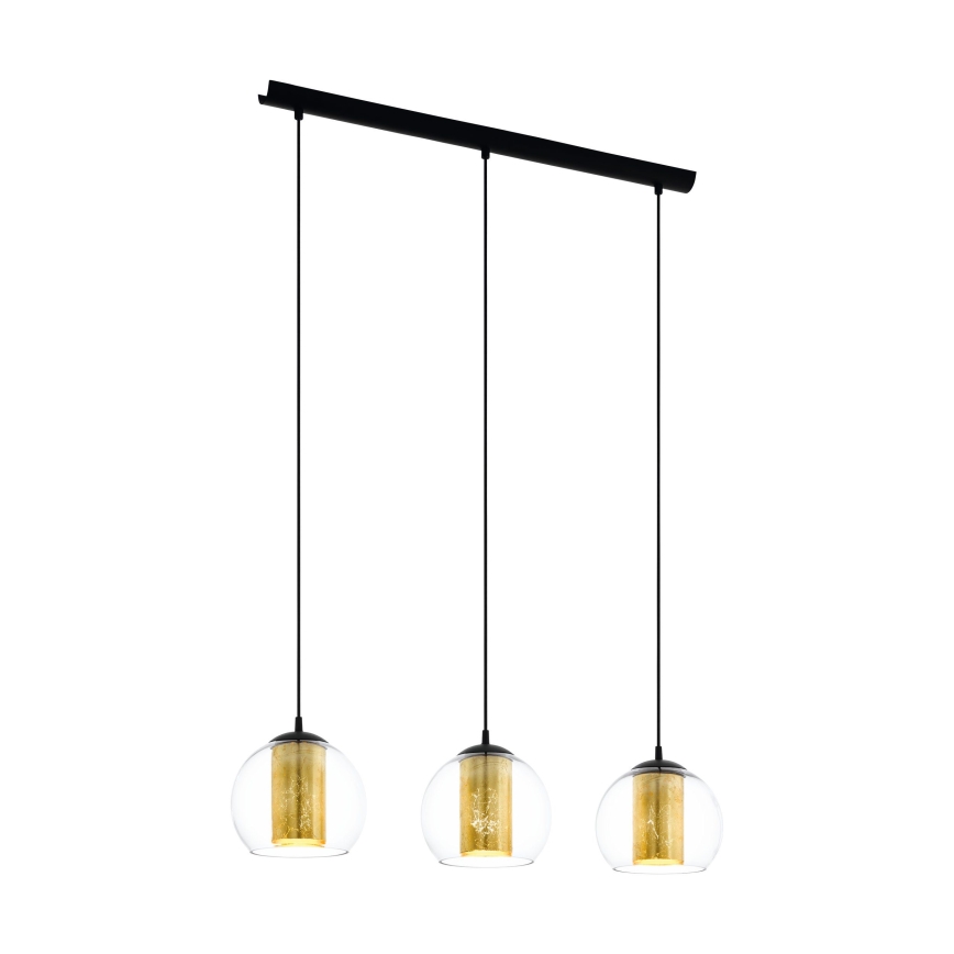 Eglo 79461 - Lustr na lanku BOLSANO 3xE27/28W/230V zlatá/černá