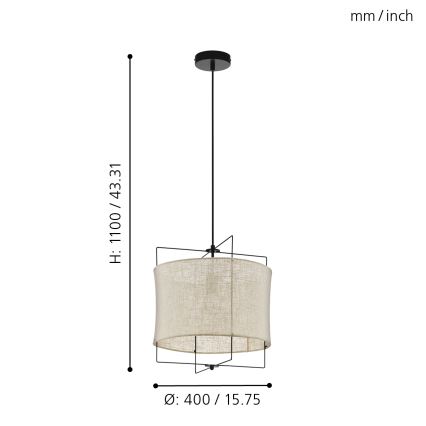 Eglo 79644 - Lustr na lanku BRIDEKIRK 1xE27/40W/230V