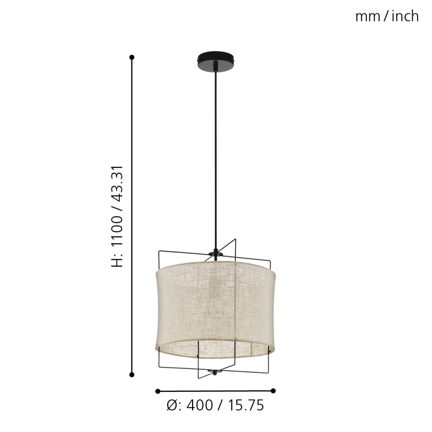 Eglo 79644 - Lustr na lanku BRIDEKIRK 1xE27/40W/230V