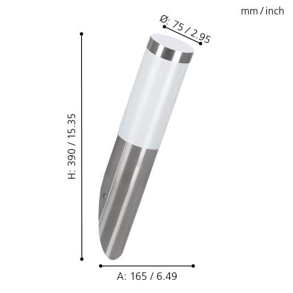 EGLO 81753 - Venkovní nástěnné svítidlo HELSINKI 1xE27/15W/230V IP44