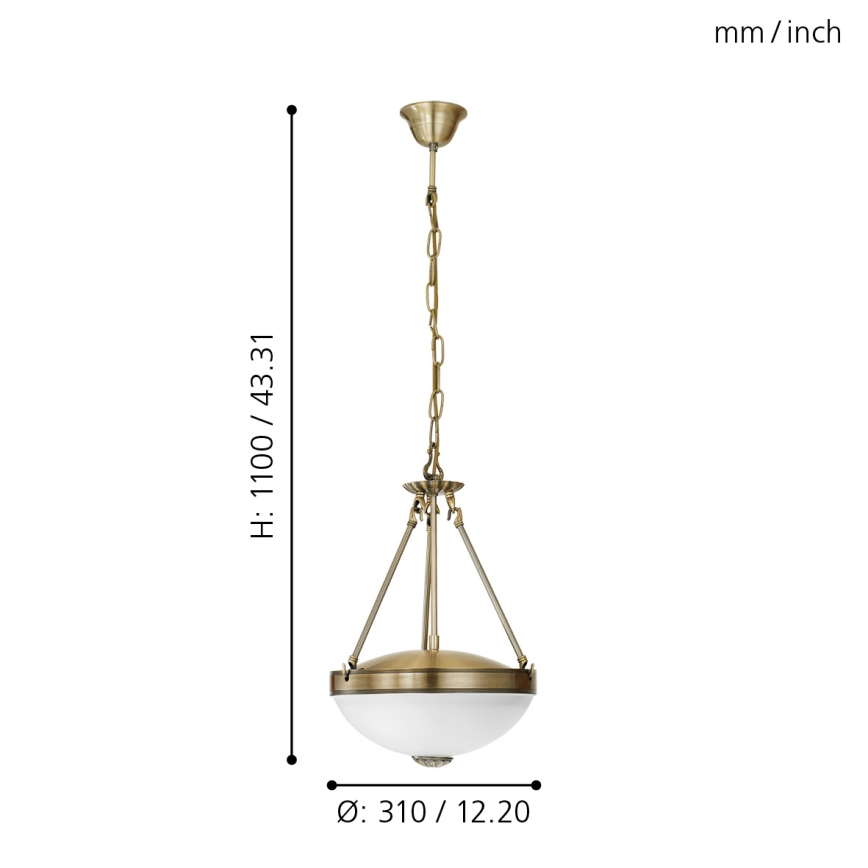 EGLO 82747 - Lustr SAVOY 2xE27/60W