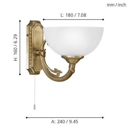 EGLO 82751 - Nástěnné svítidlo SAVOY 1xE14/40W/230V